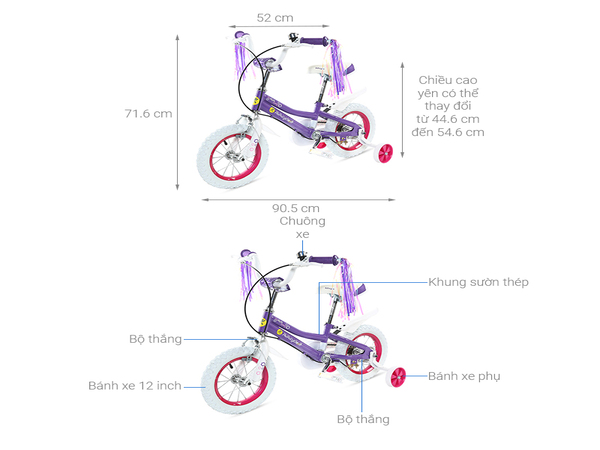 Dòng xe đạp AVACycle Fairy Maiden JY905-12 12 inch