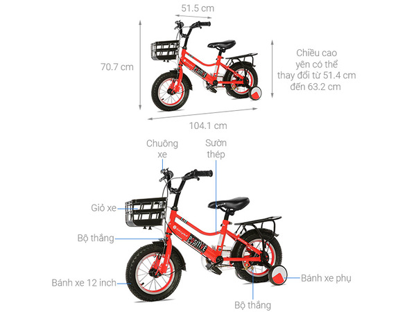 Dòng xe đạp Unisex AVACycle Star Vein 12 inch